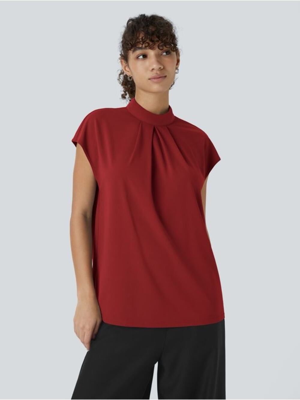 Halara Mock Neck Cap-Sleeve Top NWOT